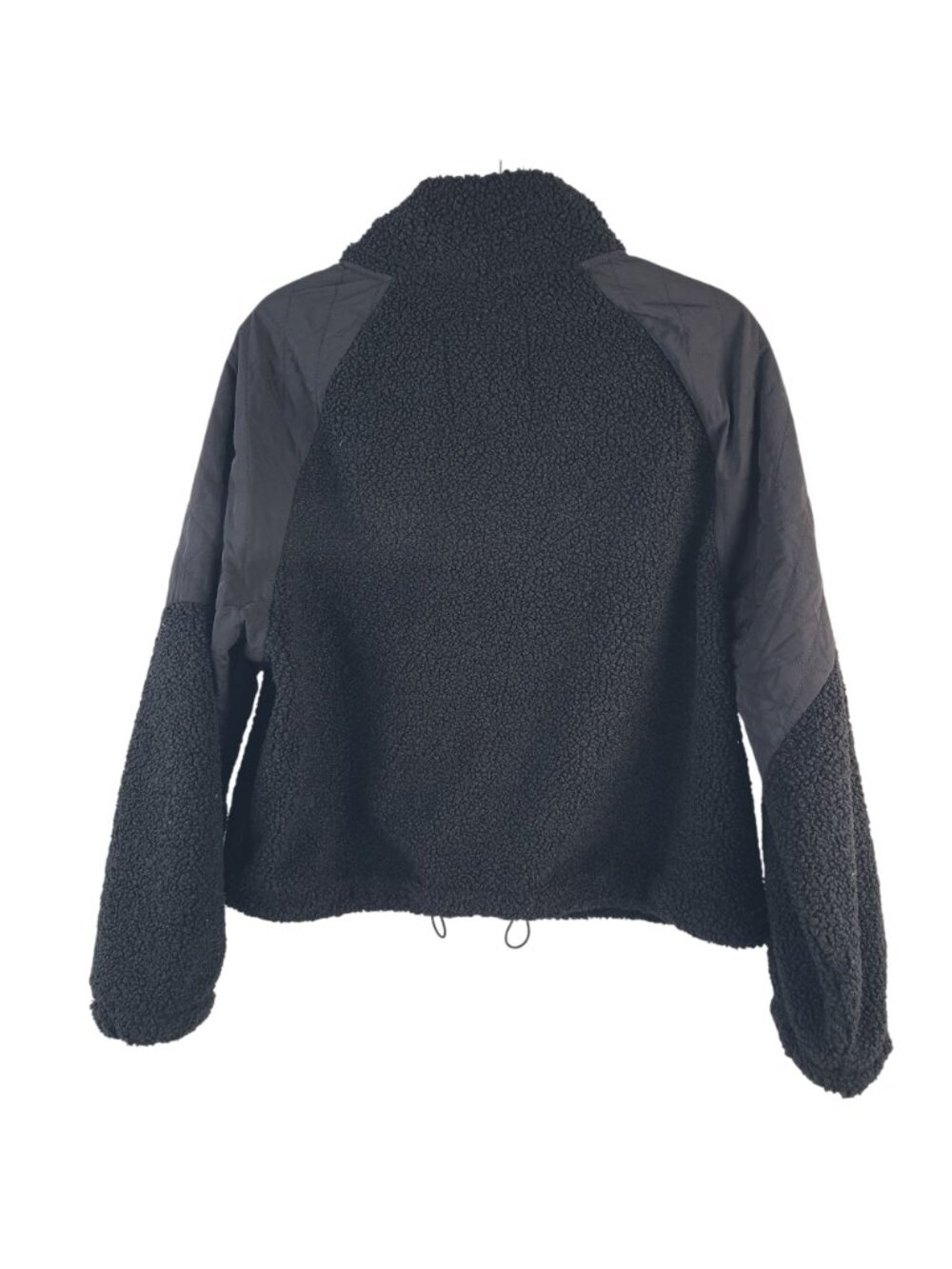 NEW Offline By Aerie Ski Lodge Black Sherpa Jacket With Quilted Sleeves Sz M - Picture 8 of 9